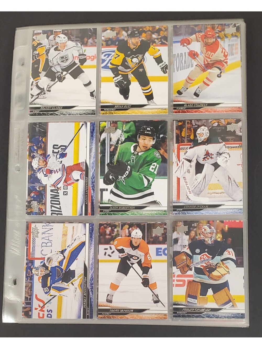 Lot of 175 2025 Upper Deck NHL Hockey Trading Cards in Protective Sleeves VG